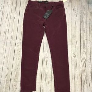 ❤NWOT Lucky Brand Maroon Skinny Corduroy pants SZ 8